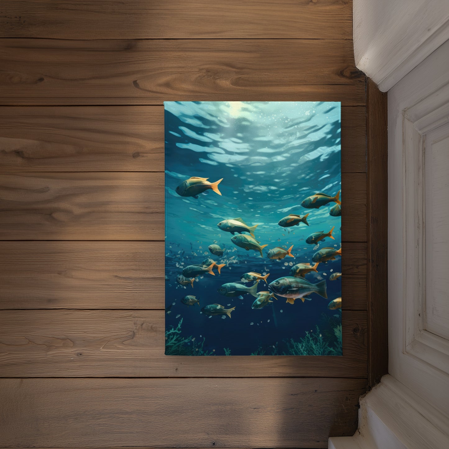 Shallow swim Green Indoor Outdoor Door Mat | Home Decor
