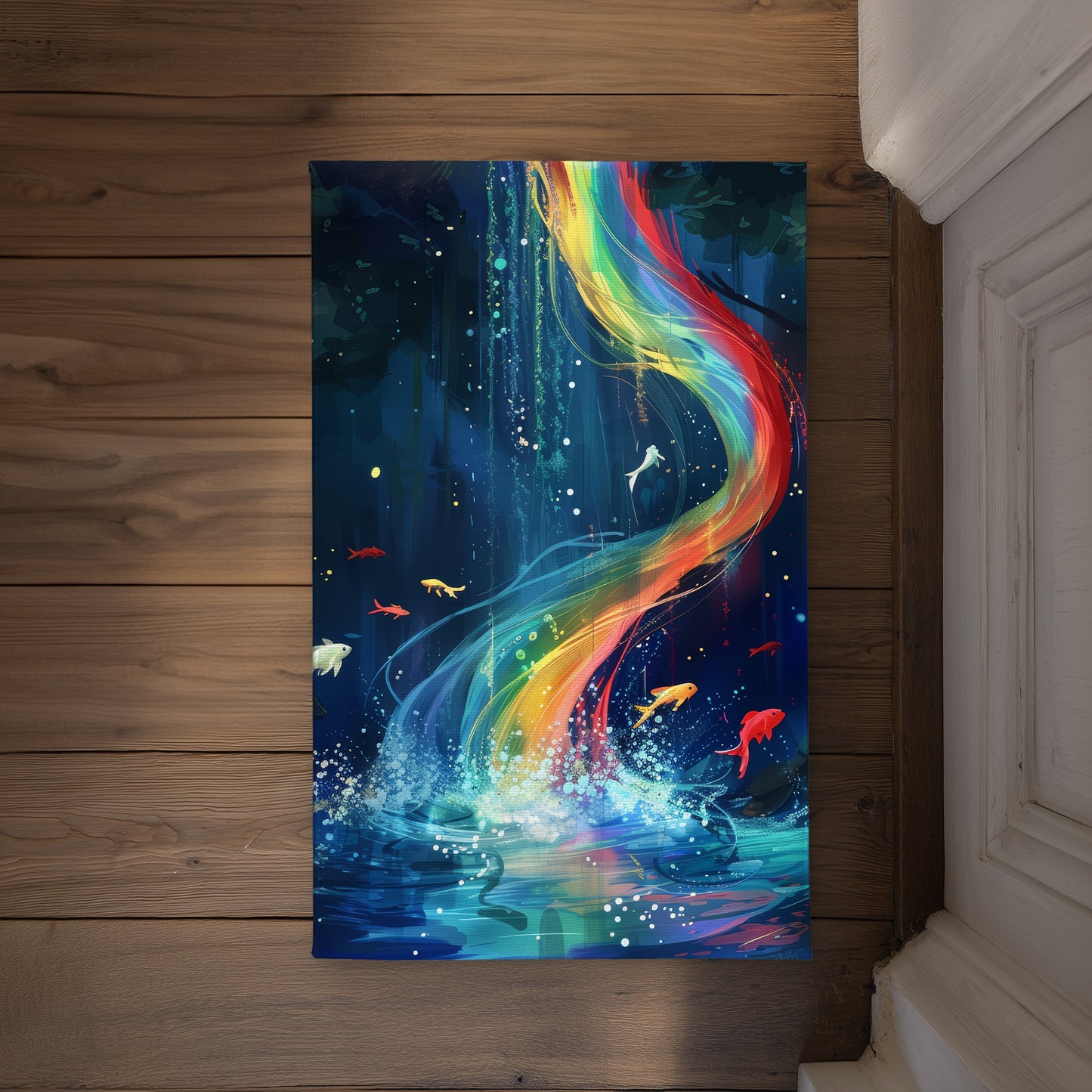 Swirl Green Indoor Outdoor Door Mat - Home Decor Essential