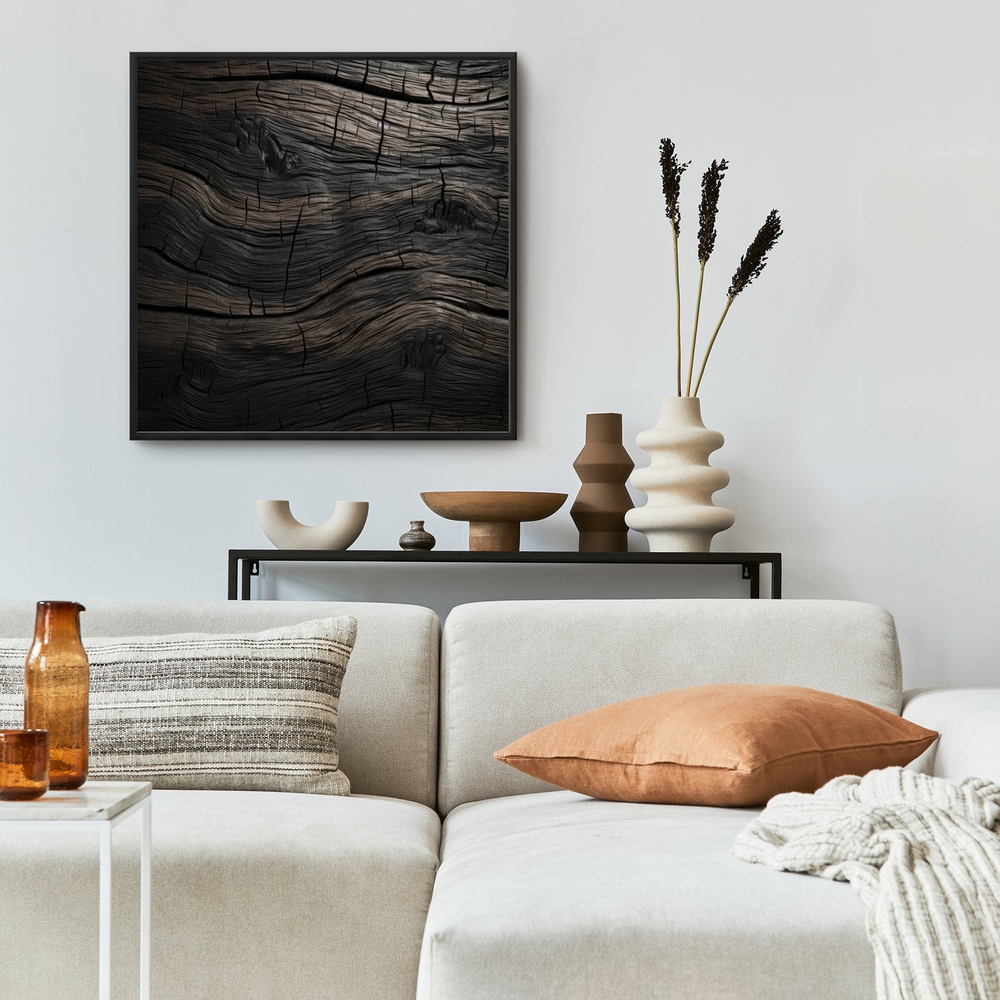 Dark wood - 36"x36" Framed canvas
