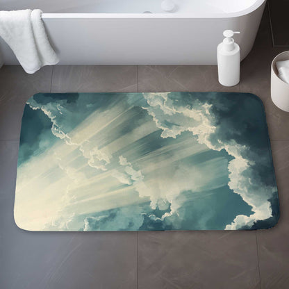 Beam of Light - White Bath Mat for Elegant Home Decor