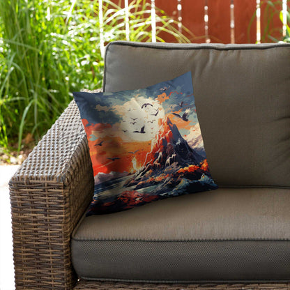 Towards Danger Poly Twill Throw Pillow | Stylish Home Decor