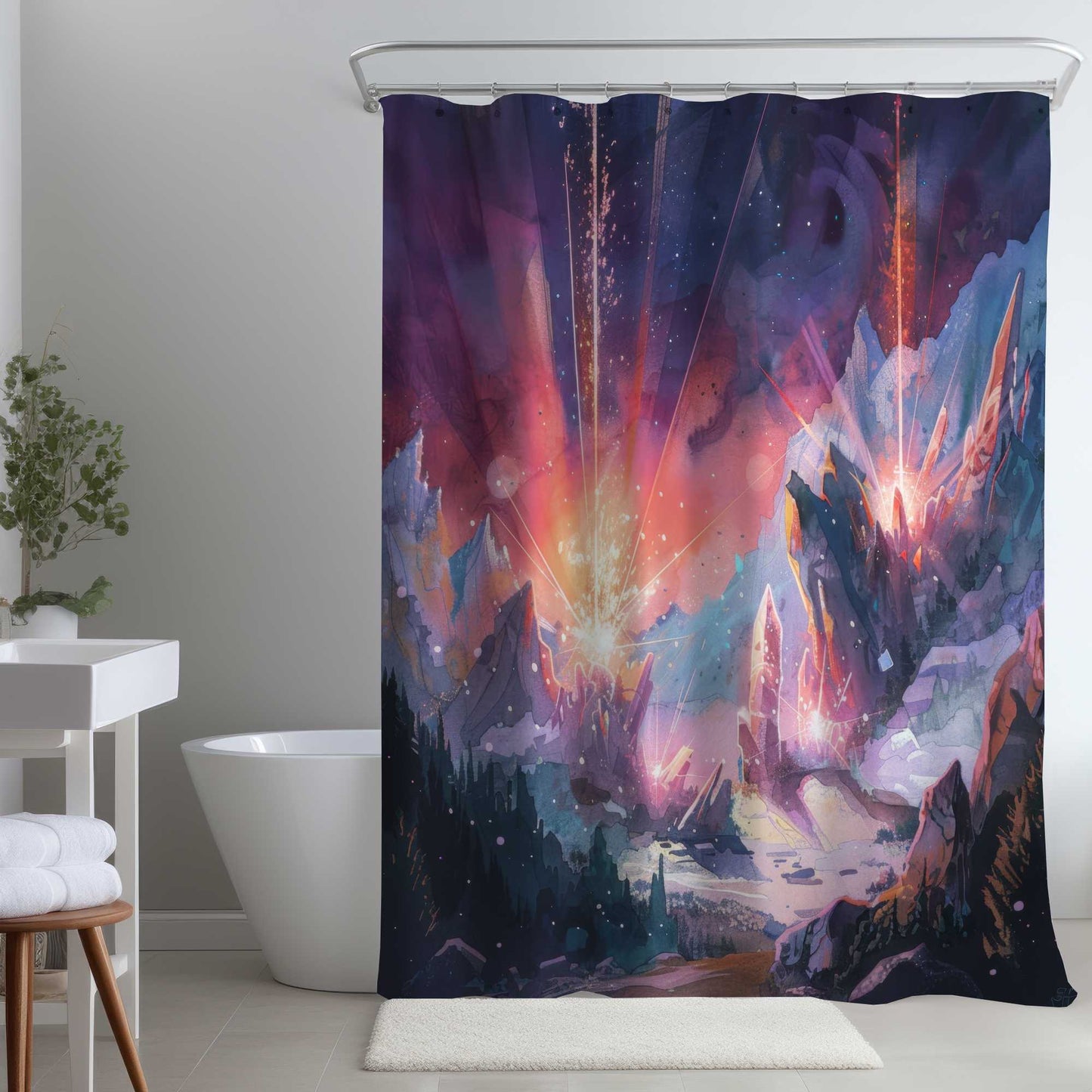 Rideau de douche Signal Rayonnant | Accent de décoration intérieure élégant
