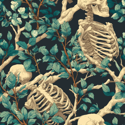 Sticks and Skulls Poly Twill Throw Pillow - Home Decor