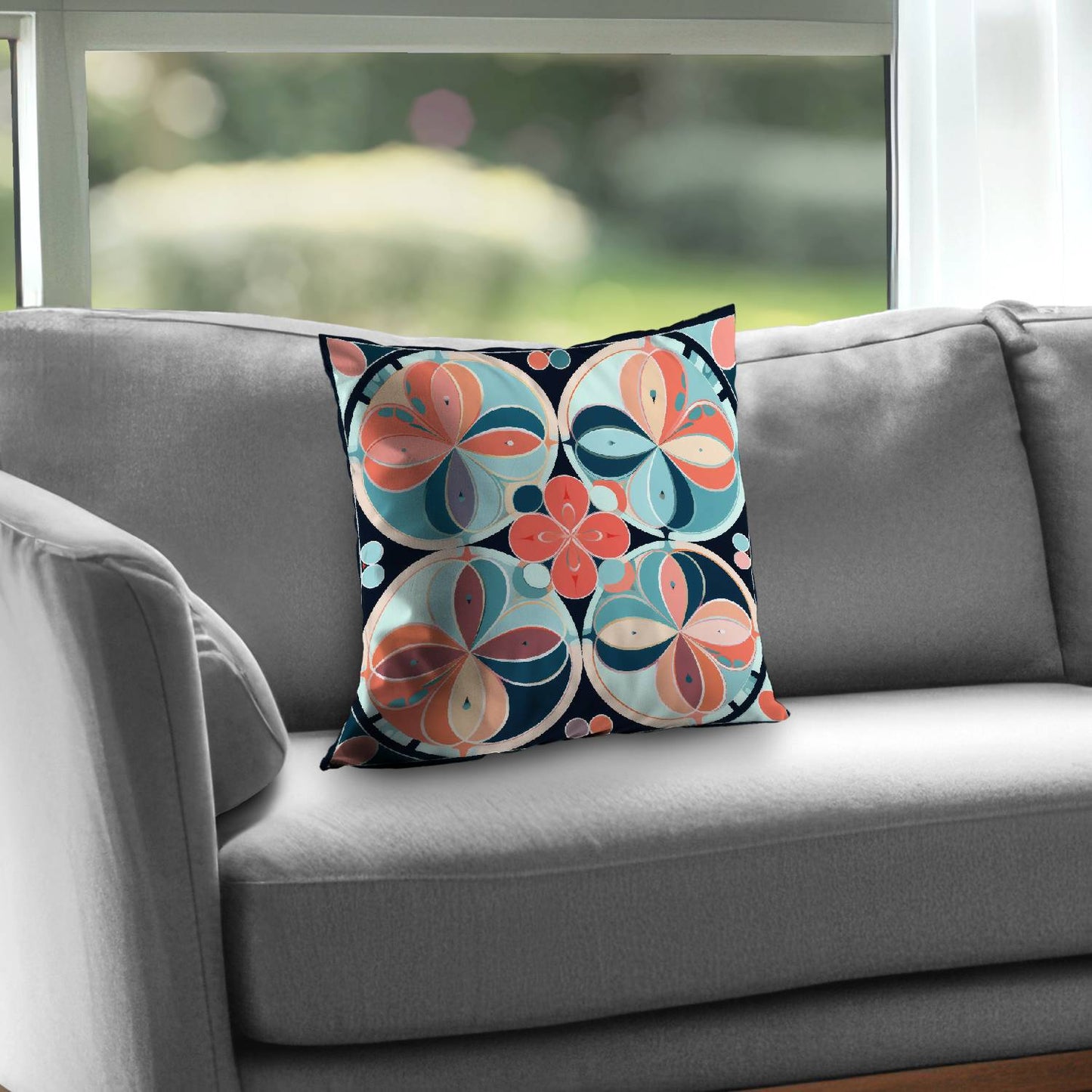 Pastel Mandala Poly Twill Throw Pillow | Home Decor Accent