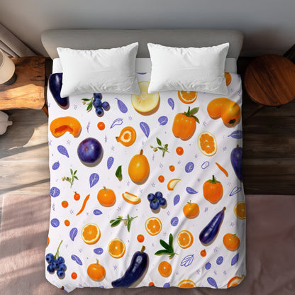 Orange and Purple White Duvet Cover | Stylish Home Decor