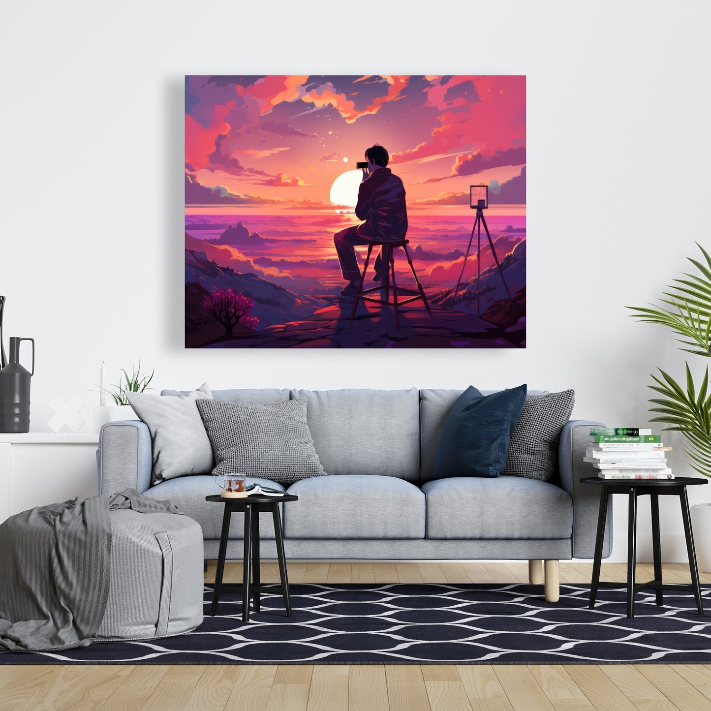 The Observer - Pink Canvas Art for Home Decor | Stylish Accent