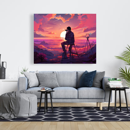 The Observer - Pink Canvas Art for Home Decor | Stylish Accent