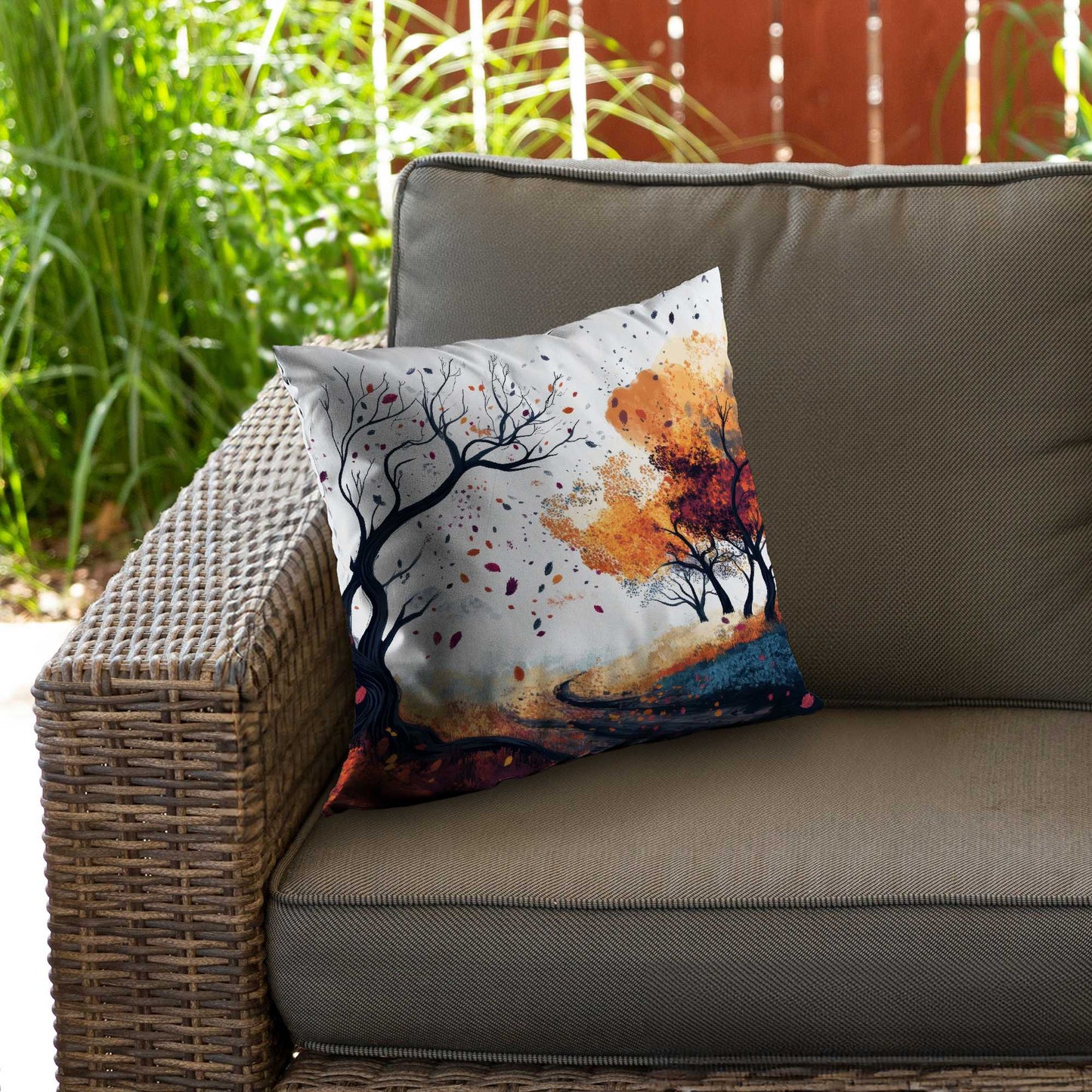 Cool Weather Black Poly Twill Throw Pillow | Decor Insert