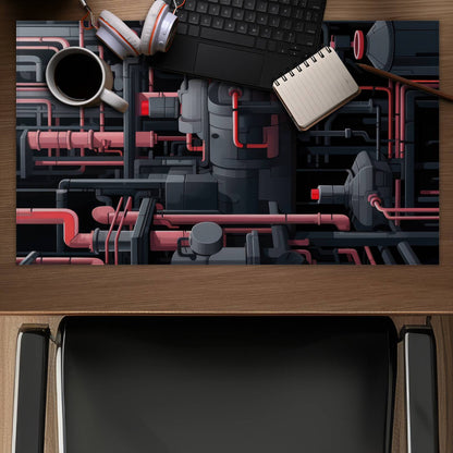 Dark Pipes - Black Desk Mat for Stylish Home Decor