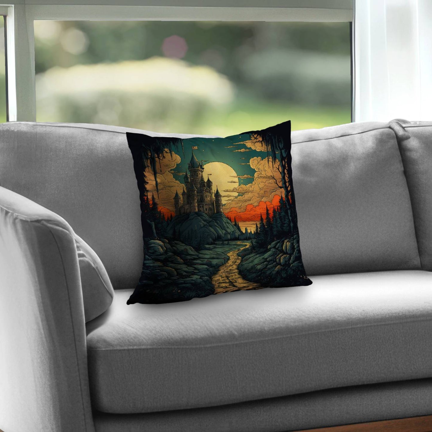 Haunted lands - Throw pillow - Print on demand