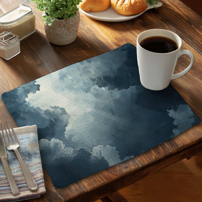 Afterglow Blue Braided Polyester Placemat for Home Decor