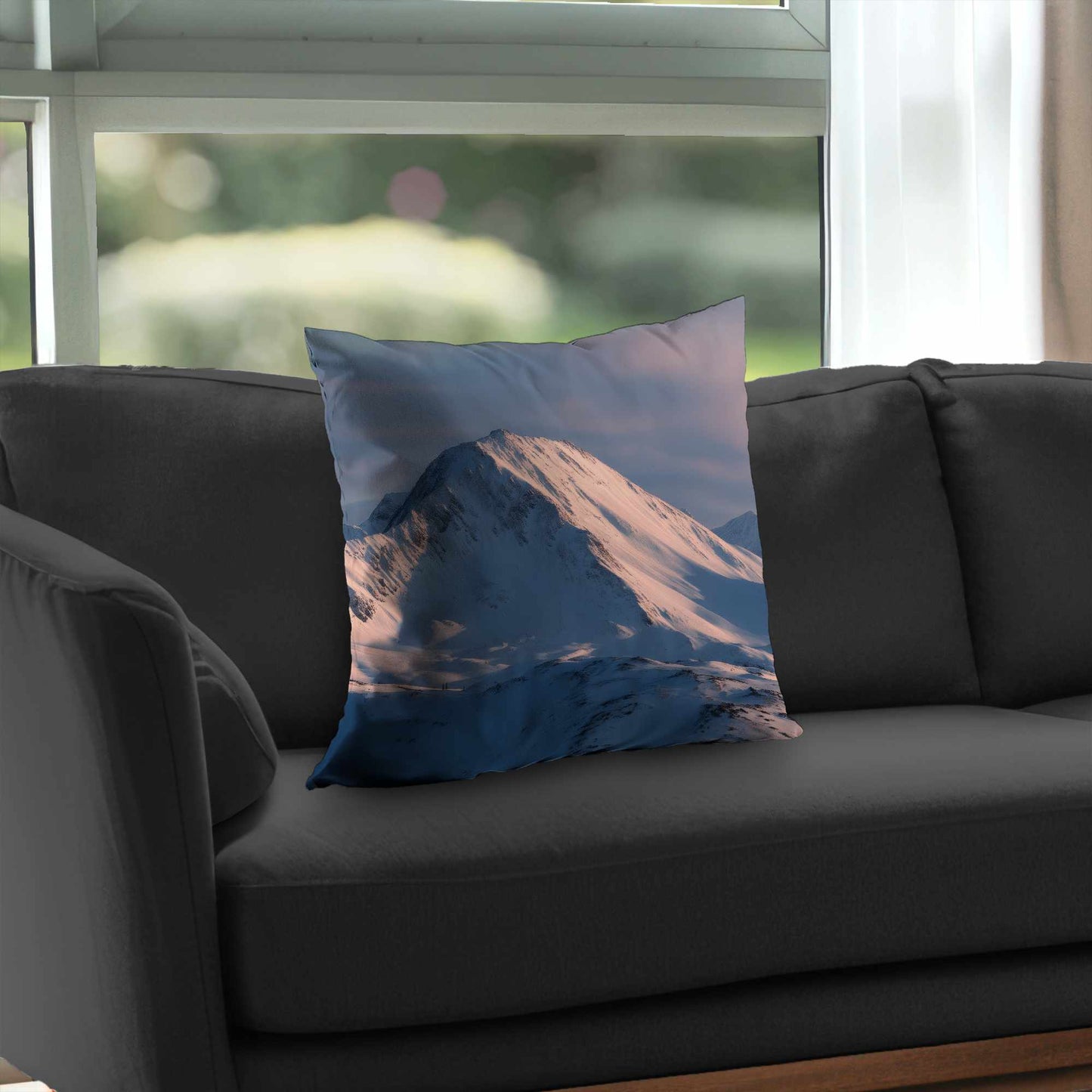 Icy Peaks - White Poly Twill Throw Pillow Insert for Decor