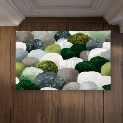 Mossy River Stones Door Mat - Indoor Outdoor Home Decor