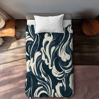 Housse de couette Midnight Ocean Flow | Décoration d'intérieur élégante