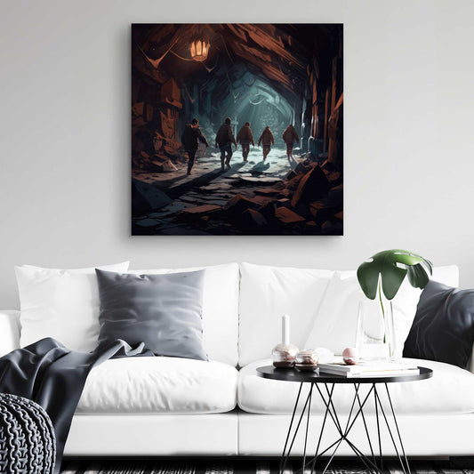 The Catacombs - Beige Canvas Wall Art for Home Decor