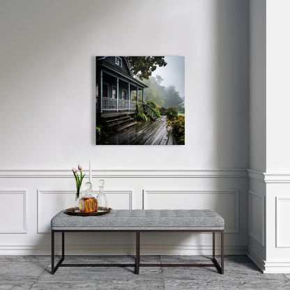 Rainy Porch - Brown Canvas Home Decor for Cozy Spaces