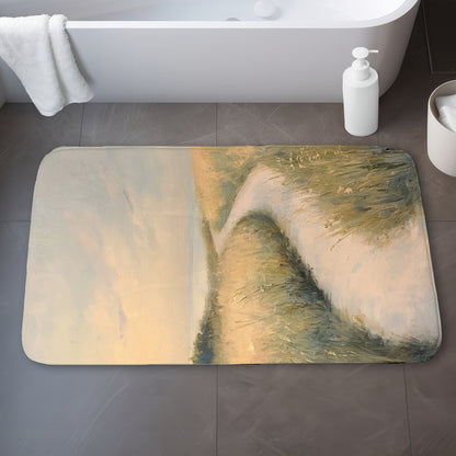 Soft breeze White Bath Mat - Elegant Home Decor Accent