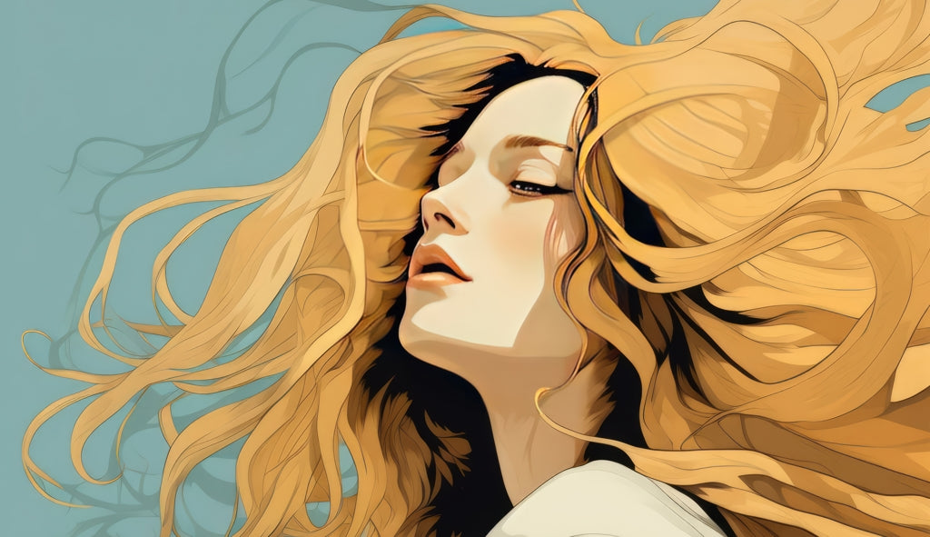 Flowing Hair Blue Indoor Outdoor Tablecloth for Home Decor