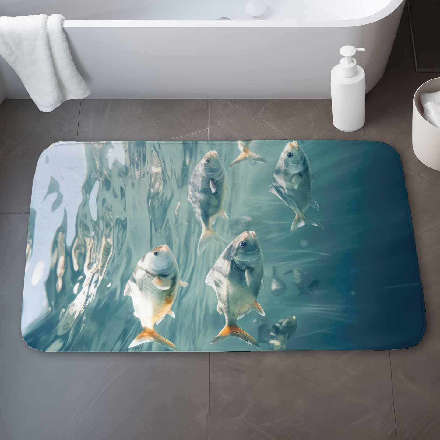 Swimming Peacefully Bath Mat | Stylish, Soft Home Decor