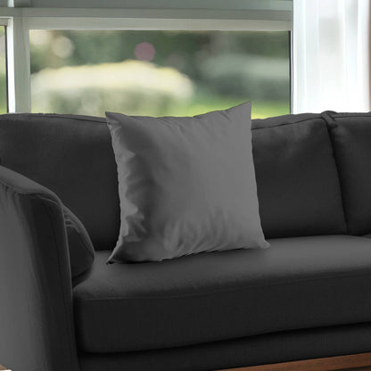 Coussin décoratif en sergé de polyester gris moyen | Décoration d'intérieur élégante