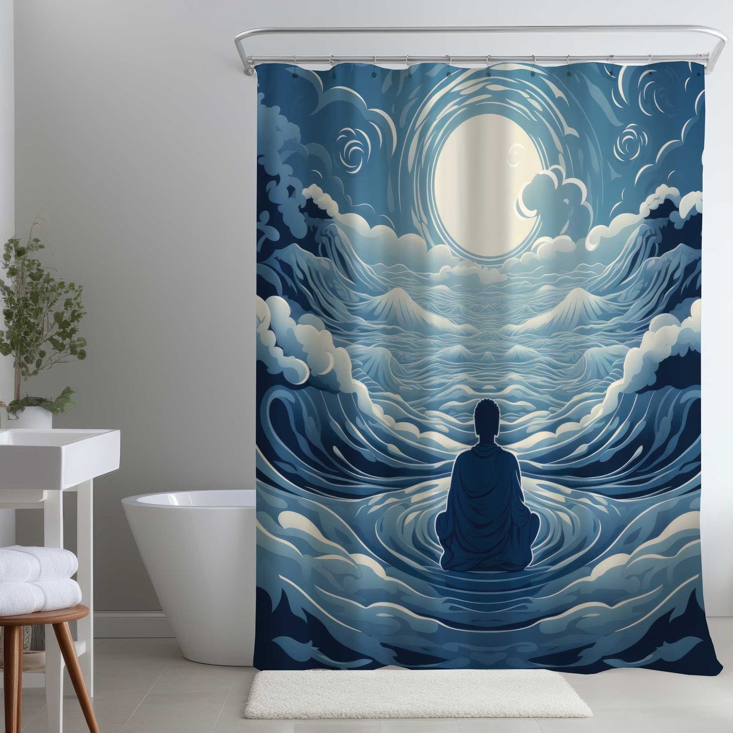 Rideau de douche Sagesse Infinie | Accent de décoration élégant
