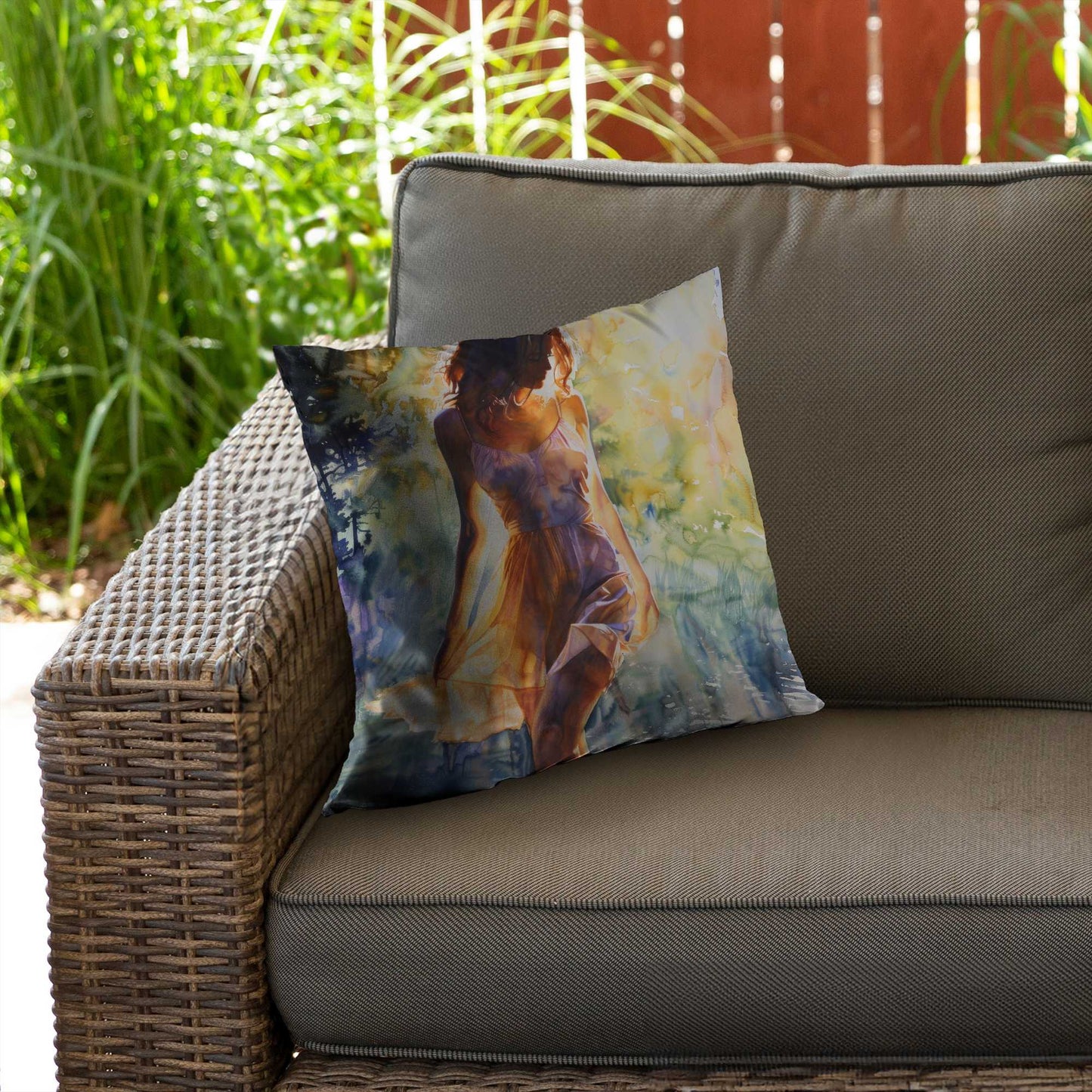 Coussin décoratif en sergé de polyester « Hors de l'eau » - Accessoire de décoration intérieure