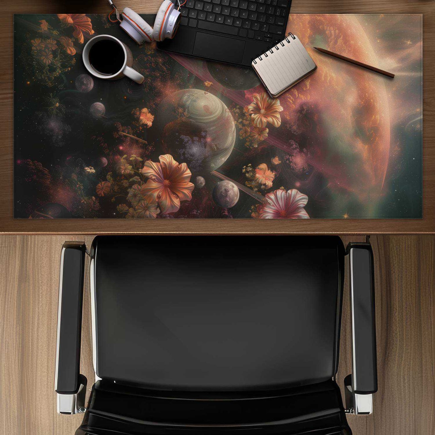 Capturing Light Beige Desk Mat for Elegant Home Decor