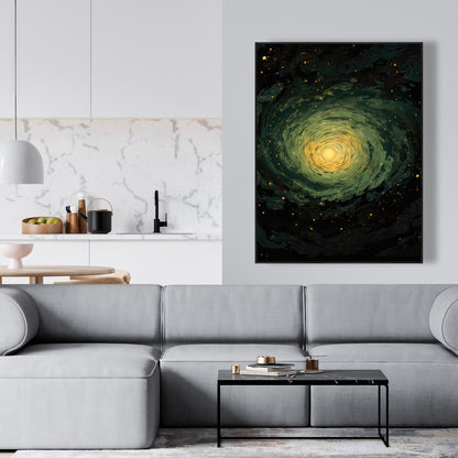 Swirling gases - Black framed canvas for home decor elegance
