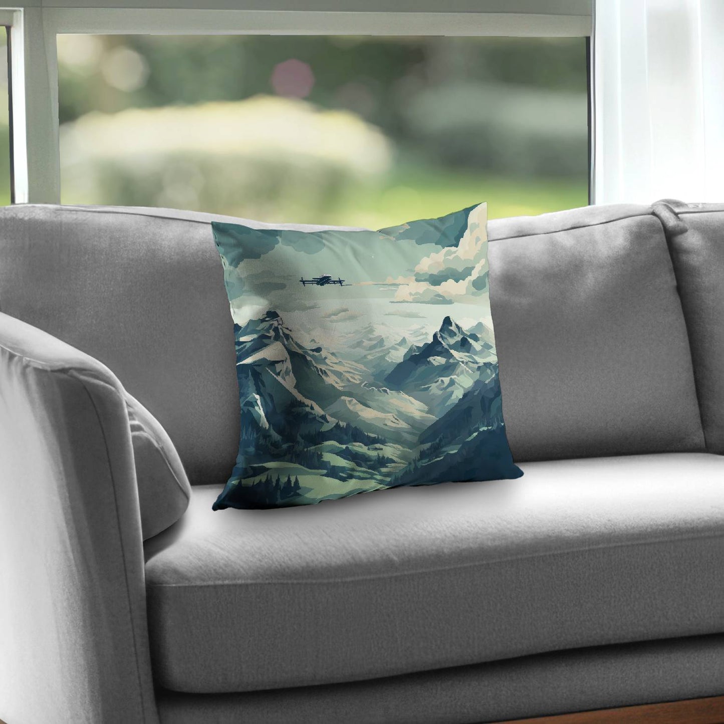 Above land - Throw pillow - Print on demand