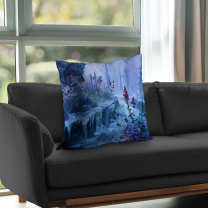 Valley of Ice Poly Twill Throw Pillow | Stylish Home Decor