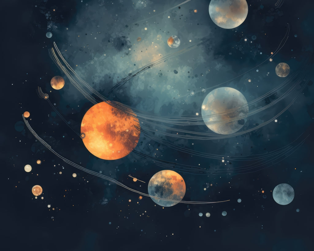 Deep Exploration - Orange Polyester Placemat for Home Decor