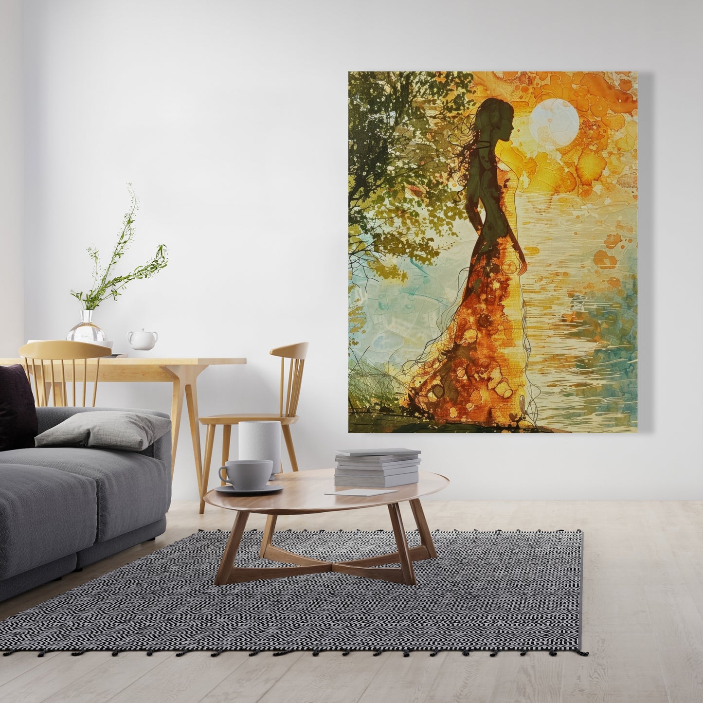 Peaceful Sun - Orange Canvas Art | Modern Style