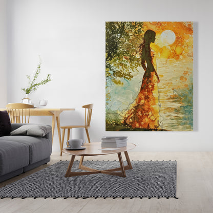 Peaceful Sun - Orange Canvas Art | Modern Style