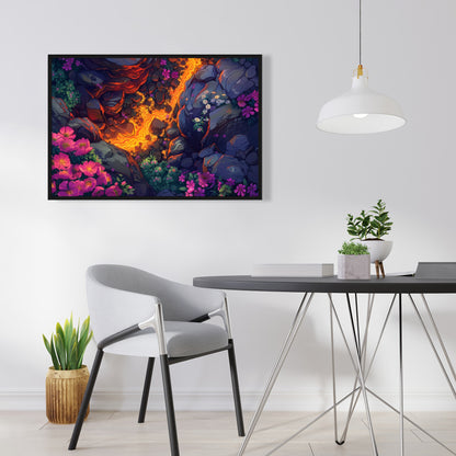 Hot River - Black Framed Canvas Wall Art for Home Decor