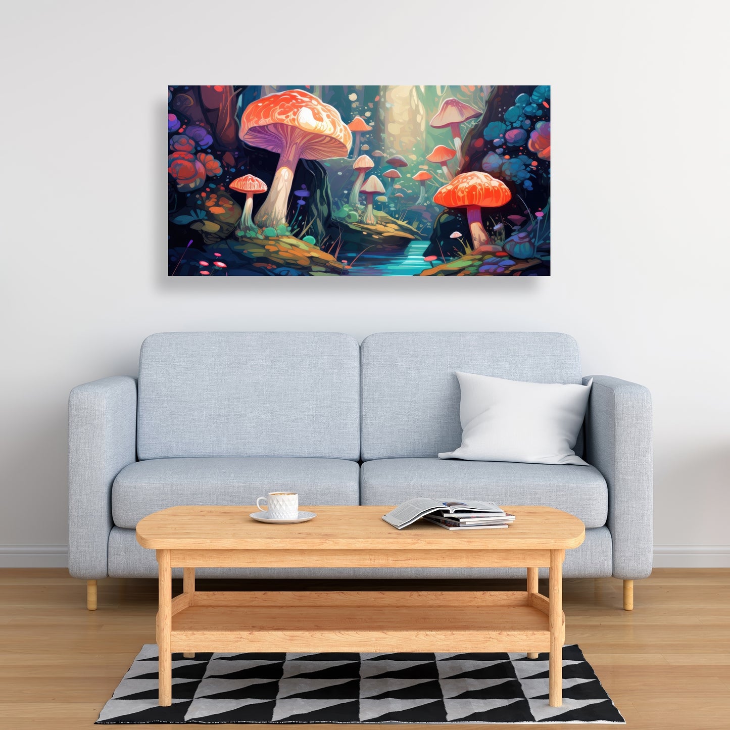 Whimsical Forest Red Canvas - Unique Home Decor Art Piece
