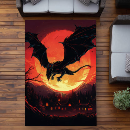 The dragon's wrath - Orange outdoor area rug for home decor