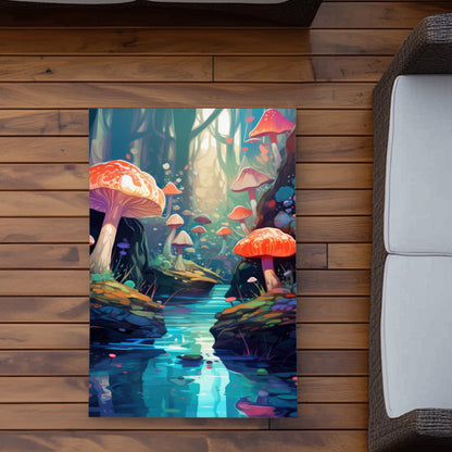 Whimsical Forest - Blue Outdoor Area Rug for Home Decor