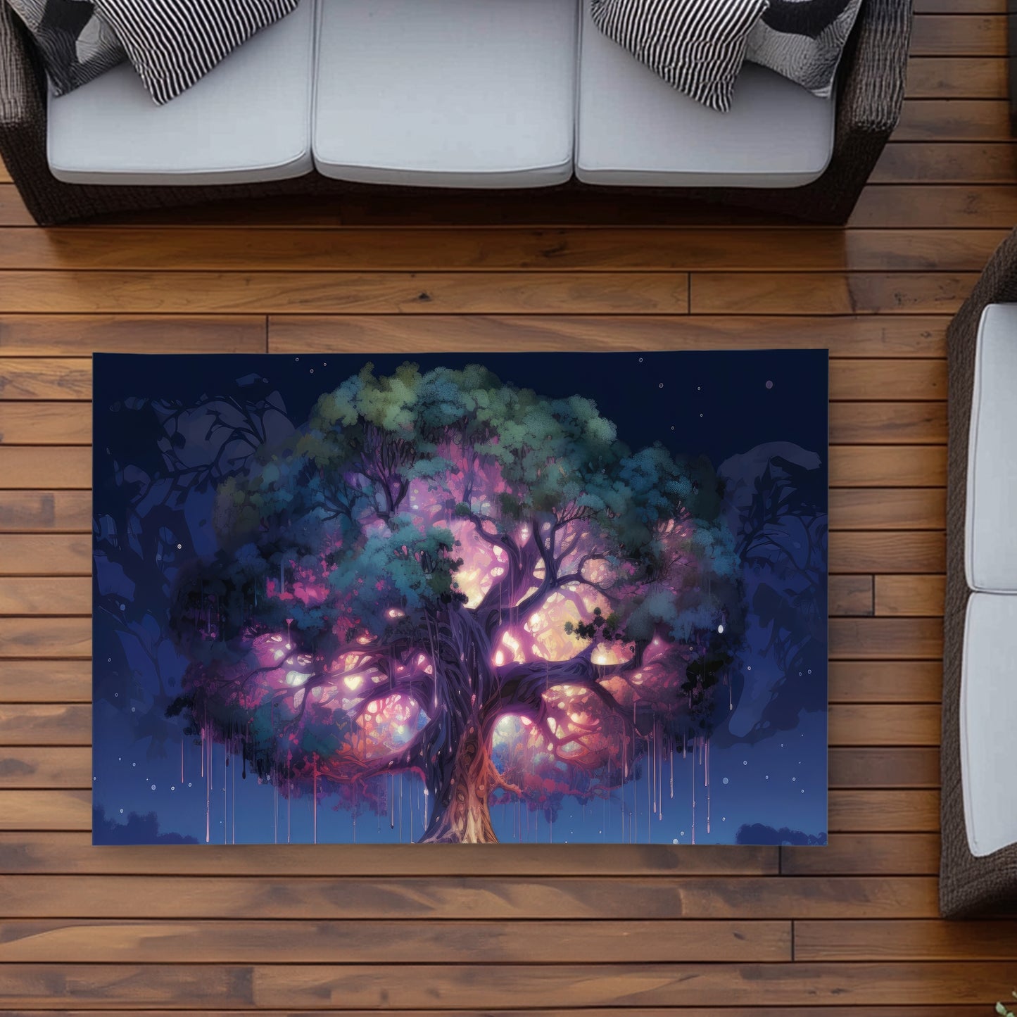 The power of nature - Pink outdoor area rug for home decor