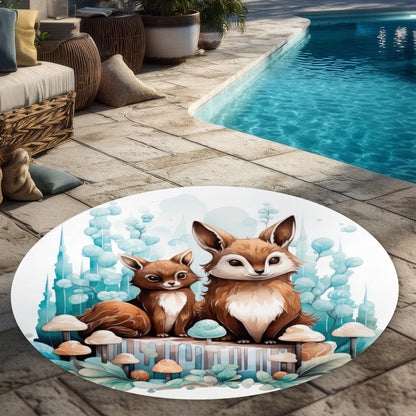 Two pals White Round Outdoor Area Rug | Home Decor Accent