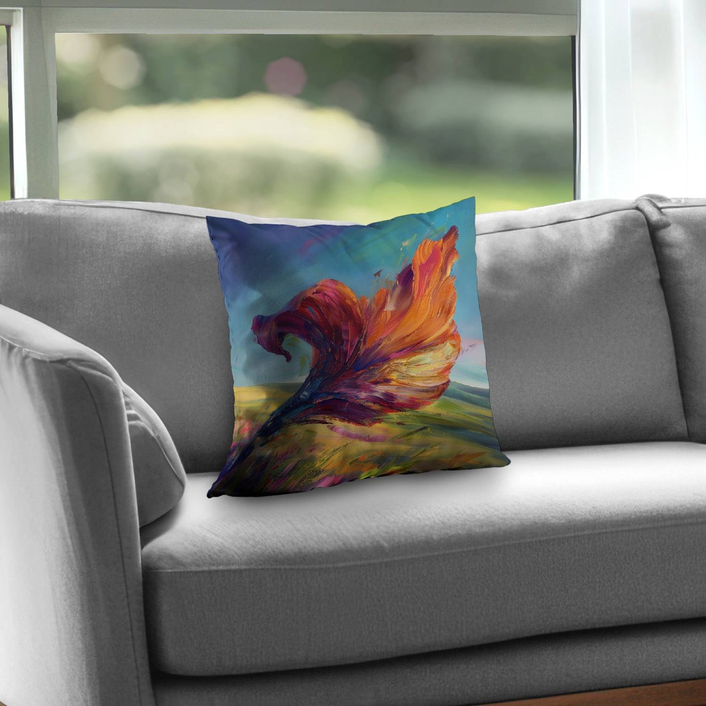 The Leaf - Poly Twill Throw Pillow for Stylish Home Decor