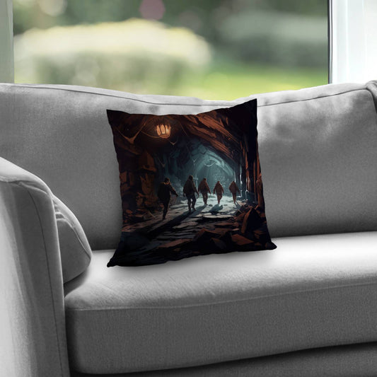 The Catacombs Poly Twill Throw Pillow - Stylish Home Decor