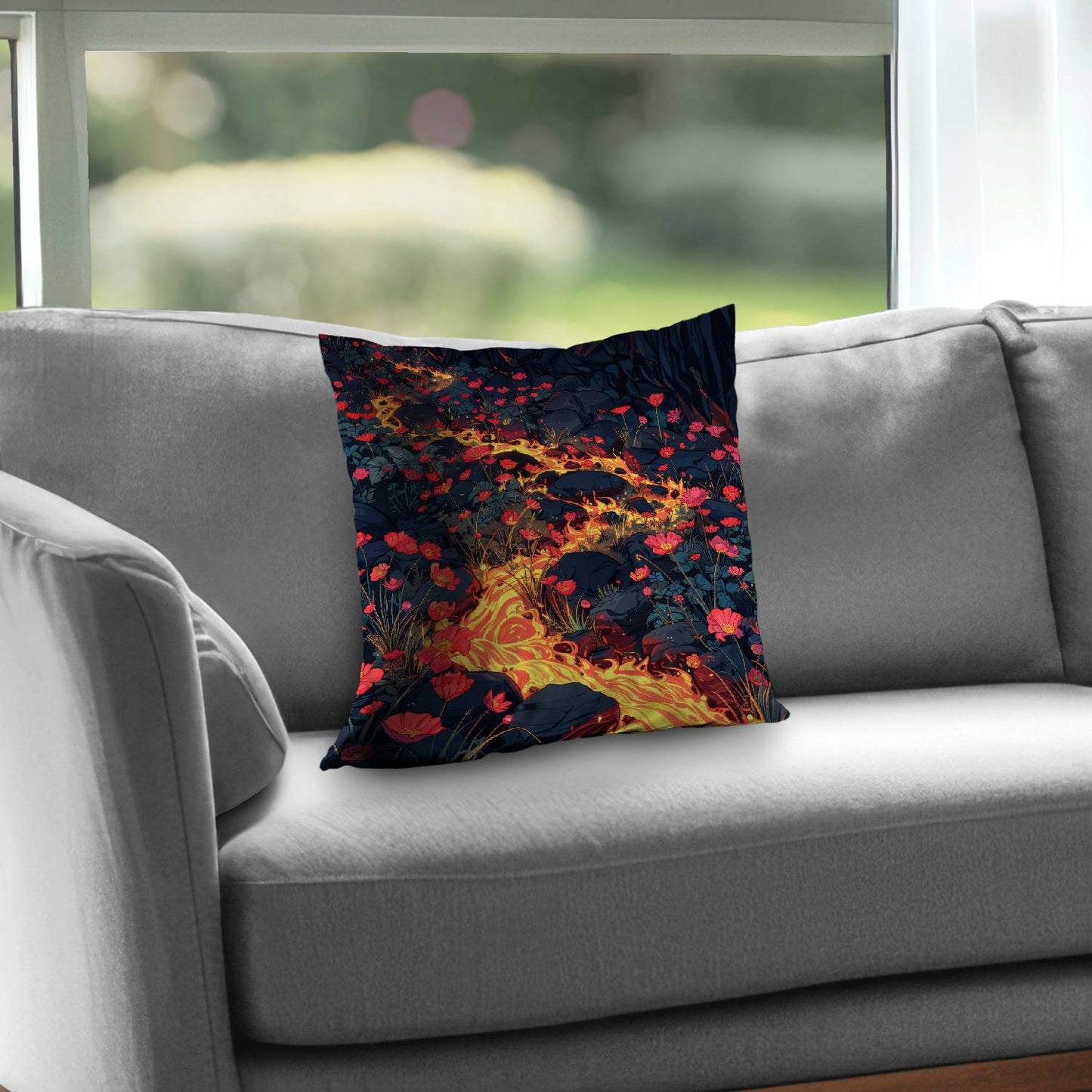 Dodging nature - Throw pillow - Print on demand