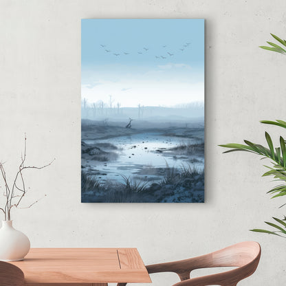 Swampy lands - Blue Canvas Wall Art for Home Decor