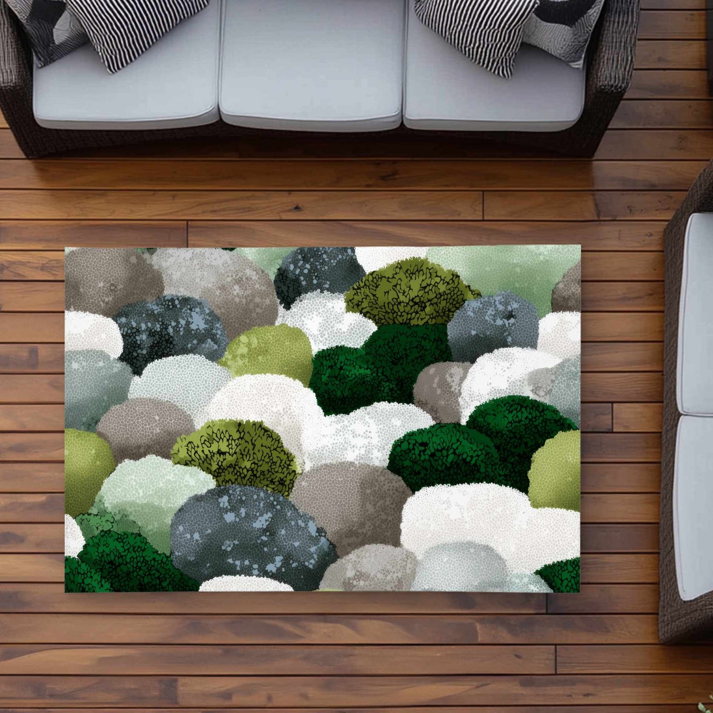Tapis d'extérieur en galets moussus | Accessoire de décoration intérieure