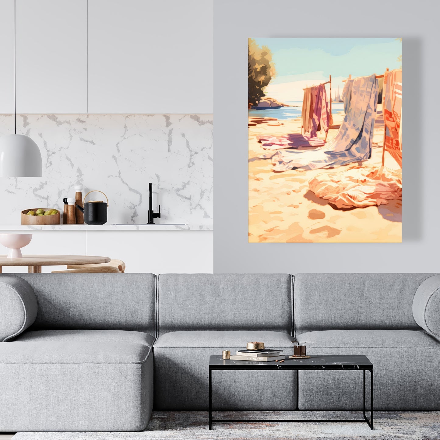Warm Sands - Blue Canvas Art | Stylish Wall Art