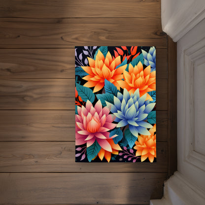 Color Bouquet Turquoise Indoor Outdoor Door Mat | Home Decor