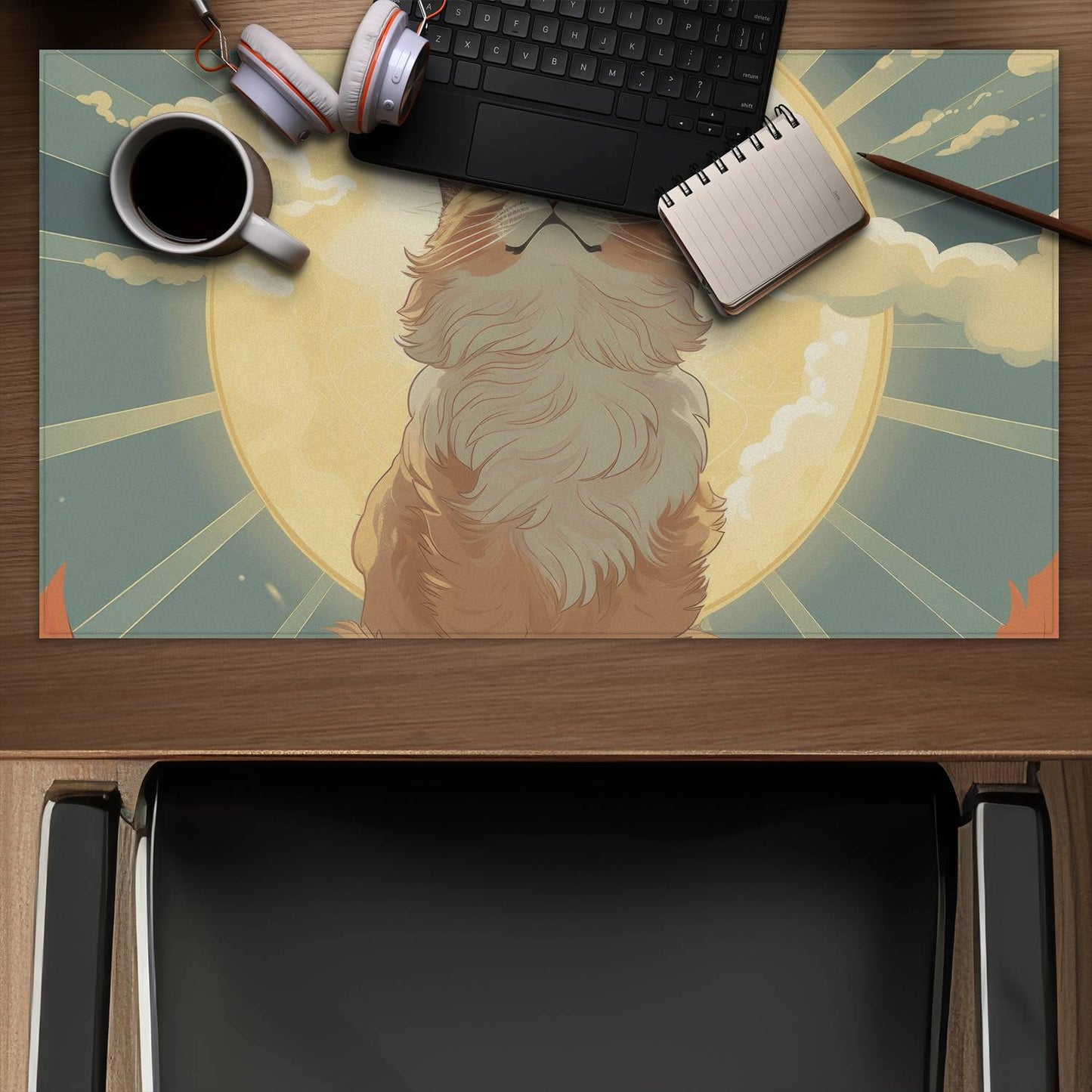 Moewing above - Desk Mat