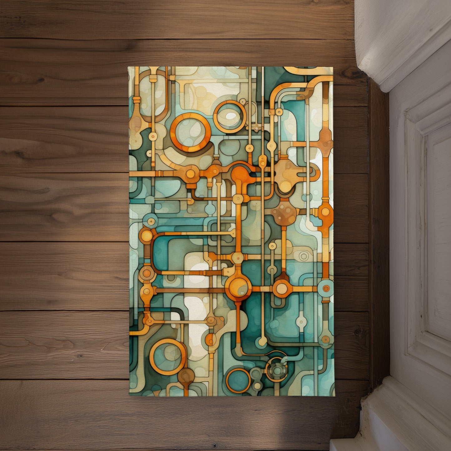 Turns and Bends White Indoor Outdoor Door Mat - Home Decor