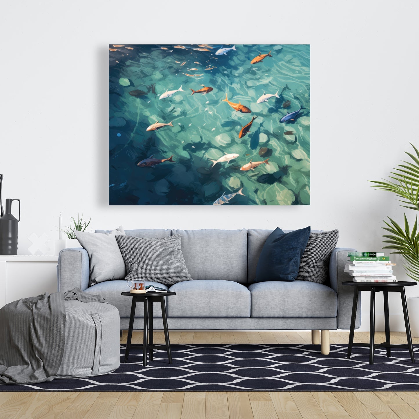 Caustic fish - 32"x32" Canvas
