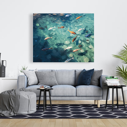 Caustic fish - 32"x32" Canvas
